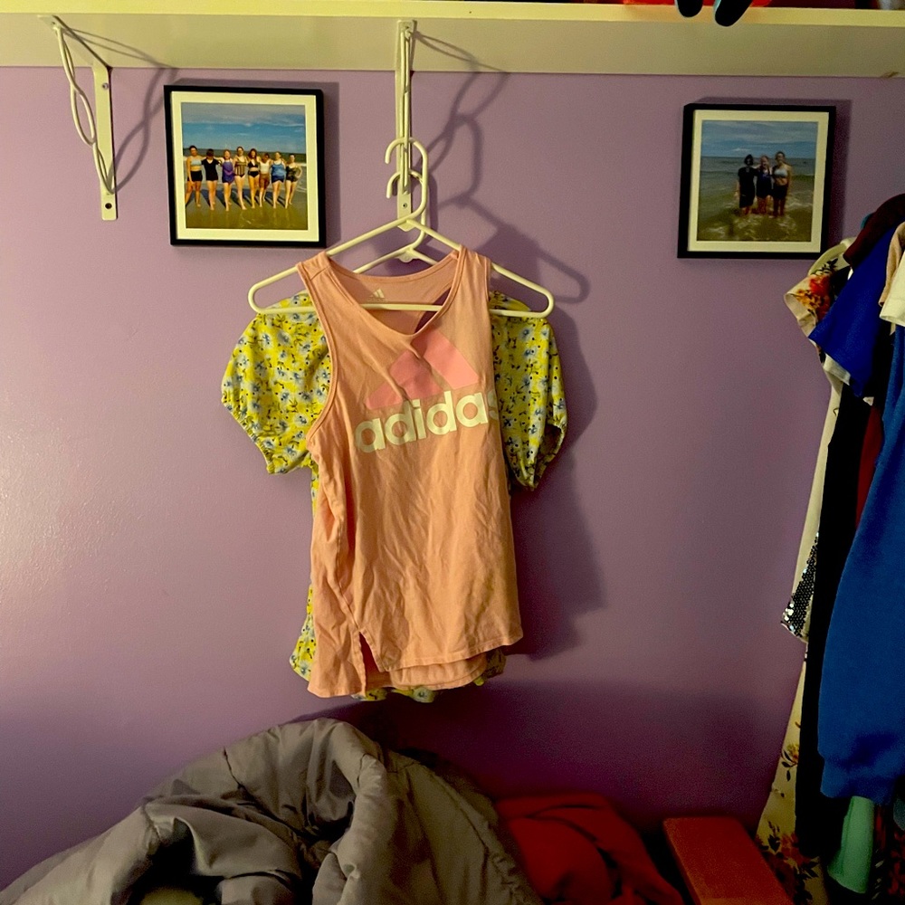 Pink addias tank to size xl size 16 kids